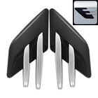 2Pc Car Side Air Flow Vent Fender Intake Cover Grille Sticker Decor Black/Silver