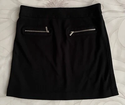 Falda Vivienne Tam Negra Talla 6 Imitación Bolsillos con Cremallera Suave 30 x 16.25 Foto 1 de 4