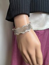 2018 Pandora Lace of Love Womens Open Cuff Bracelet Silver 925 CZ B1S 16 cm