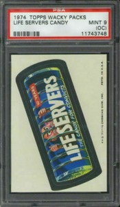 1974 Topps Wacky Packages Life Servers Candy PSA 9 (OC)