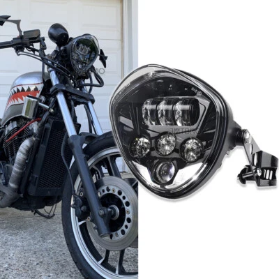 Projetor de LED 7"" polegadas farol de feixe Hi/Lo para Honda Shadow 750 ACE Spirit AERO - Imagem 1 de 4