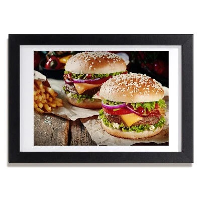 Tulup Bild MDF gerahmte Wand Dekor 30x20cm Hamburger. - Bild 1 von 4