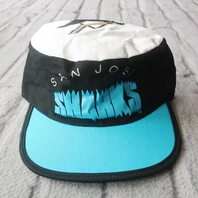 Vintage New 90s San Jose Sharks Pillbox Hat Cap Snapback Rare - Image 1 of 4