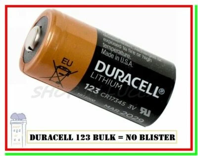 batteria cr123a 3v litio pila DURACELL 123 cr17345 bulk made in usa scade 2031 - Immagine 1 di 2