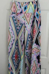 New AROLINA Classic & Comfy Sz XL Extreme Wide Palazzo Geometric Patterned PANTS - Picture 1 of 6