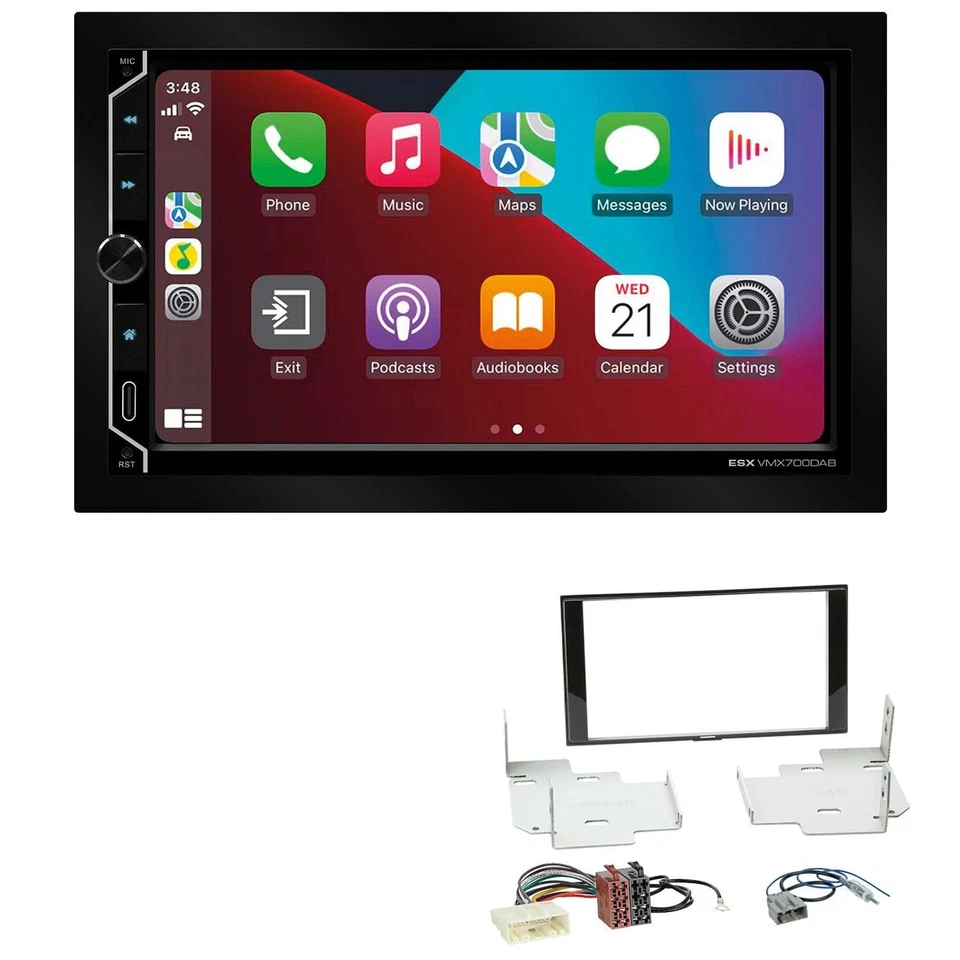 ESX Autoradio Apple CarPlay Android für Nissan Note ab 2013 Klavierlack schwarz