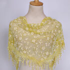 Lace Tassel Sheer Triangle Scarf Women Hollow Out Floral Scarves Shawl Headband