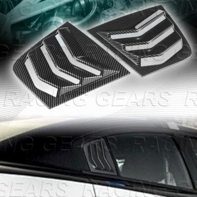 REJILLAS DE VENTANA LATERAL DE CARBONO CUCHARA CUBIERTA DE PARABRISAS VENTILACIÓN AJUSTE CARGADOR DODGE 11-21 Foto 1 de 4