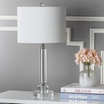 SAFAVIEH Deco Column Crystal Lamp (Set of 2) | Clear / White | - Image 1 of 4