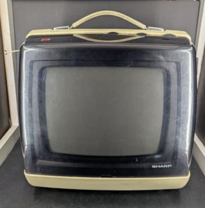 1970s SHARP Model 3M-20C Black & White 9" Portable CRT Television Works - Picture 1 of 8