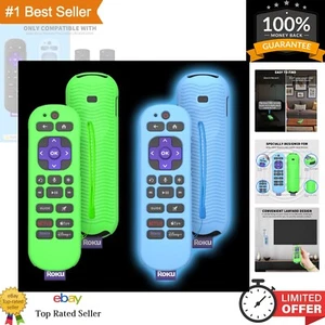 2 Pcs Silicone Protective Remote Covers for Roku Voice Remote Pro - Glow Colors - Picture 1 of 9