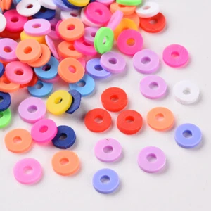 Polymer Clay Disc Beads Heishi 6mm Flat Round 20g Approx 500 Beads - Picture 1 of 35