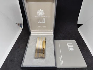 Vintage Dunhill Rolla gas lighter Silver hairline with box - Picture 1 of 9