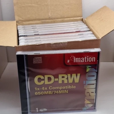 Imation CD-RW 1x-4x Compatible 650MB/74MIN Pack of 10 Discs Each is New & Sealed - Image 1 of 4