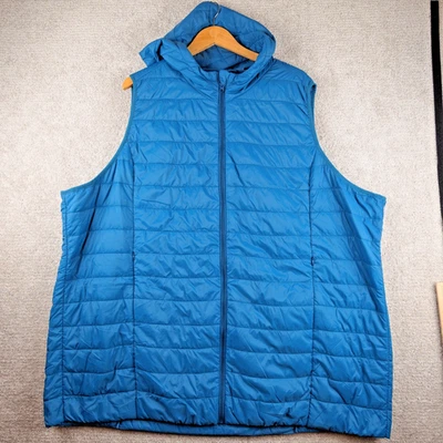 Torrid 5 Blue Lightweight Fall Winter Puffer Vest Zip Pockets Hood Size 5X Plus - Image 1 of 4