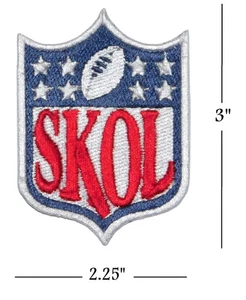 Patch maglia calcio 3" MINNESOTA VIKINGS SKOL Kings of the North Iron-on! - Foto 1 di 1