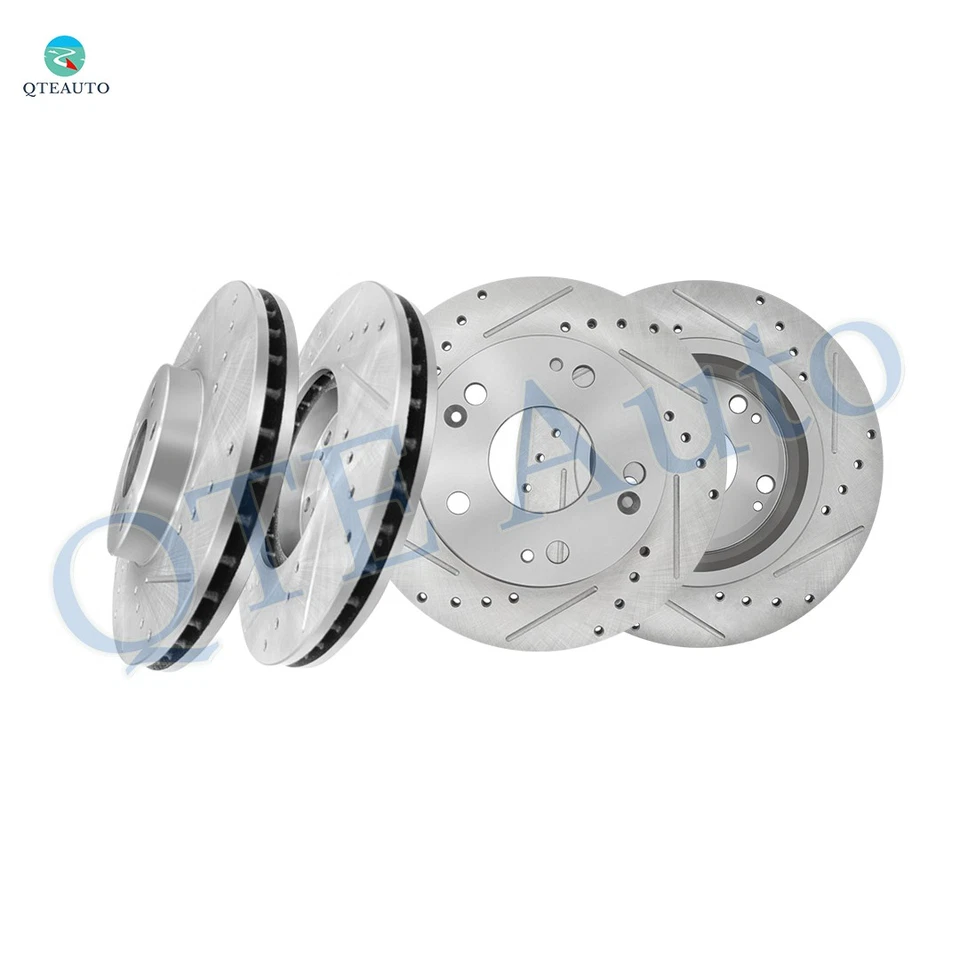 Set of 4 Front 282mm-Rear 260mm Drilled Brake Rotors For 2003-2007 Honda Accord - Image 1 of 4