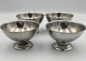 Vintage Stainless Steel 18/8 Ice Cream Cups Set Of 4 Hong Kong - Picture 1 of 5