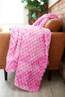 NWT Minky Couture Belgian Wafflle Raspberry Luxury Blanket Adult Sz 50x60 - Image 1 of 4