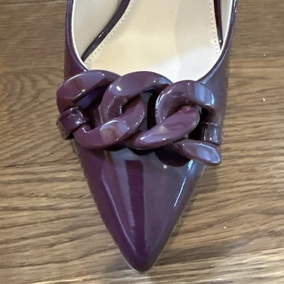 Steve Madden Lalette Mujer Tacones Eslabón de Cadena Talla 10 Berenjena/Borgoña Foto 1 de 4