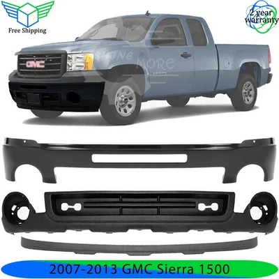 Front Bumper Paintable Steel & Lower Valance Kit For 2007-2013 GMC Sierra 1500 Foto 1 de 4