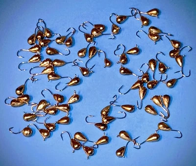65 Unpainted 4mm Tungsten Ice Jigs Teardrop Panfish Crappie Perch Lot - Image 1 of 4