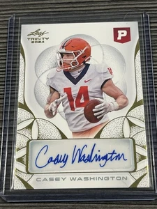Autografo Casey Washington 2024 Leaf Trinity BA-CW2 Illinois/Atlanta Falcons - Foto 1 di 2