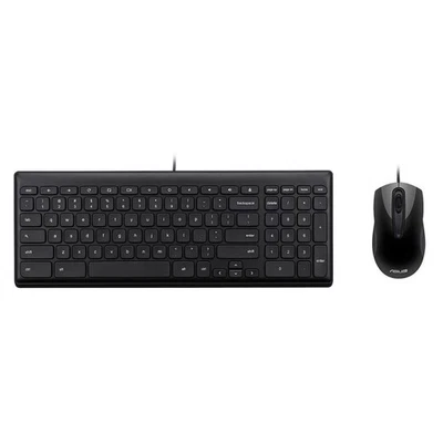 ASUS Chrome OS Layout USB Wired Keyboard and Optical Mouse Combo Set Black - Image 1 of 2