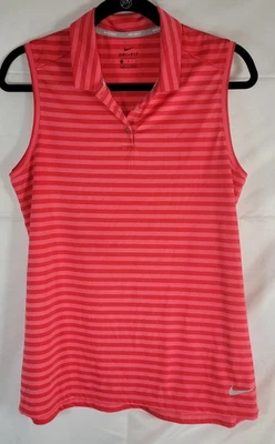 Nike Mujer Golf Dri-Fit Cuello en V Camisa Sin Mangas Naranja Talla Grande Foto 1 de 4