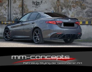 CUP difusor laterales accesorios NEGRO para parachoques trasero Alfa Romeo Giulia Veloce - Imagen 1 de 9