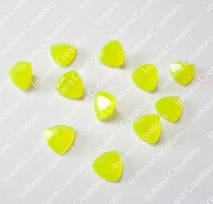Trilione di giada gialla naturale taglio sfaccettato da 6x6mm a 12x12mm pietra preziosa calibrata - Foto 1 di 5