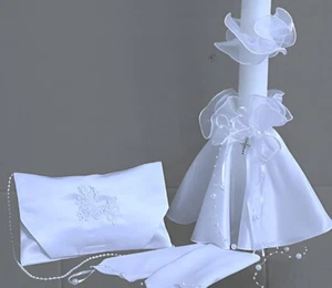 Bolsa de comunión pañuelo de velas falda de velas protección contra gotas guantes para vestido de comunión - Imagen 1 de 7