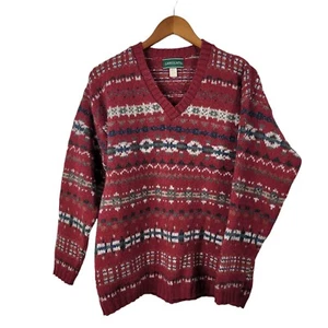 Vintage 80s/90s Sweater size Small Oversize Tunic wool Nordic Icelandic Red - Picture 1 of 5