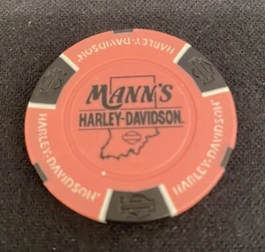 Columbus, Indiana Mann’s Harley Davidson Poker Chip / Pink & Schwarz  - Bild 1 von 3