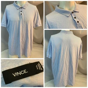 Vince Polo Shirt XXL Men Light Blue 100% Cotton Pima Made Peru YGI K1-595 - Picture 1 of 10