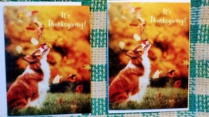 lot of 2- 5 X 7 IT'S THANKSGIVING DAY CARDS WITH ENVELOPE'S THANKSGIVING - Picture 1 of 15