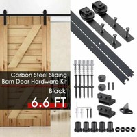 6.6 FT Sliding Barn Wood Door Hardware Set Steel Slide Closet Rail