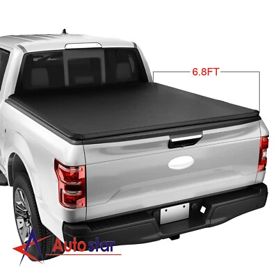 Soft Roll-Up Tonneau Cover For 1999-2023 Ford F250 F350 Super Duty 6.8ft Bed - Image 1 of 4