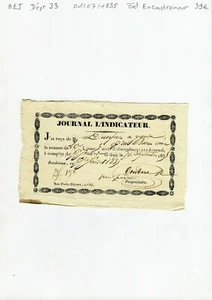 Dépt 33 - Bordeaux 83 Rue Porte Dijeaux - Epoque Restauration d'un Journal 1835 - Imagen 1 de 1