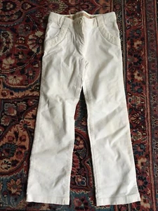 E.land Marke High-End & fabelhafte cremefarbene Mädchen Baumwolle Velours Hose Größe 6x - Bild 1 von 6