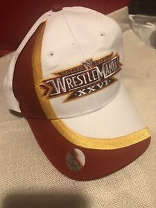 WWE Wrestlemania XXVI 26 Authentic ball cap hat...white/red/yellow