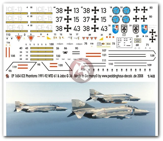 Peddinghaus 1/48 German F-4F Phantom II Markings ICE Program (3 versions) 1654 - Image 1 of 1