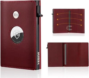 YESIIW Herren Geldbörse Airtag Wallet RFID Schutz Slim Wallet Münzfach - Bild 1 von 7
