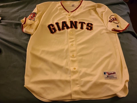 Barry Bonds San Francisco Giants authentic jersey 56 3xl rare patch Russell 2001 Cover
