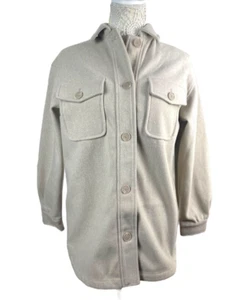 New Look Beige Oversized Shacket Shirt Jacket Women’s UK Size 4 - Picture 1 of 7