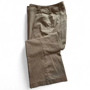 Venezia Womens Plus Size 28 Khaki Chino Pants Double Button Waist Closure - Picture 1 of 8