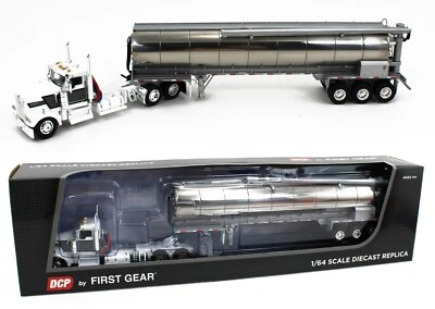 DCP 1:64 *WHITE & GREY* Kenworth W900L Day Cab & Walinga Bulk Feed Tank Trailer - Image 1 of 4