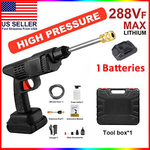 Cordless Portable Electric High Pressure Water Spray Gun Car Washer Cleaner Tool