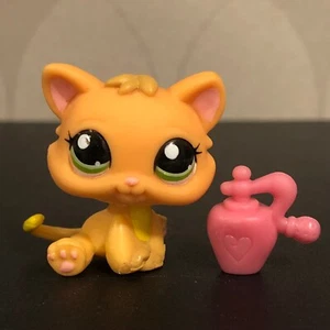 Auténtico Littlest Pet Shop #1691 Naranja Gatito Gato Gato Ojos Verdes - Imagen 1 de 11