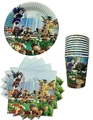 Theme Party Supplies Robloks Game Kids Birthday Decorations Gaming Plates Cup - Image 1 of 2